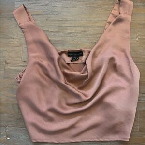 Blush House of Harlow drape neck crop tank